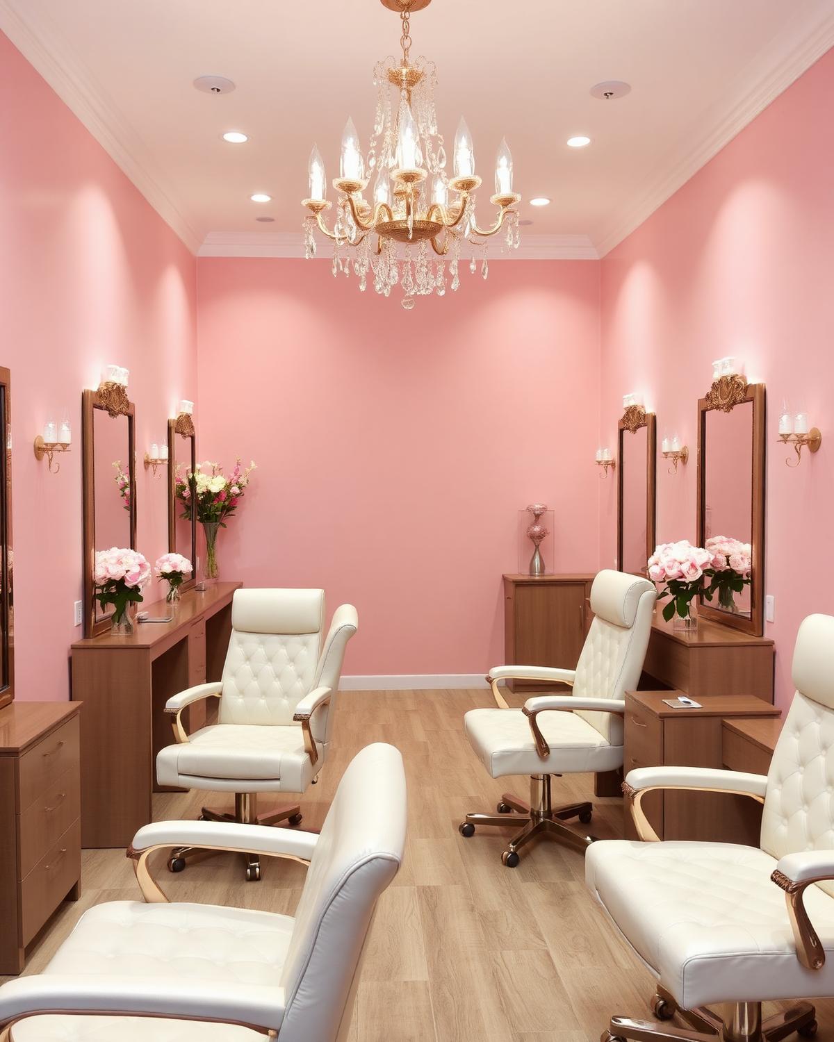 Le Posh Nail Spa interior with plush chairs and elegant decor